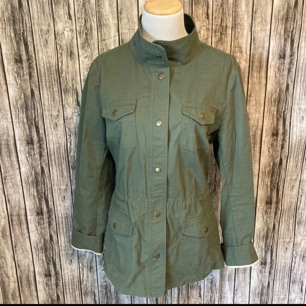 Talbots Olive Canvas Utility Jacket